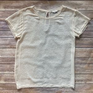 Club Monaco Sheer Sequin Front Blouse